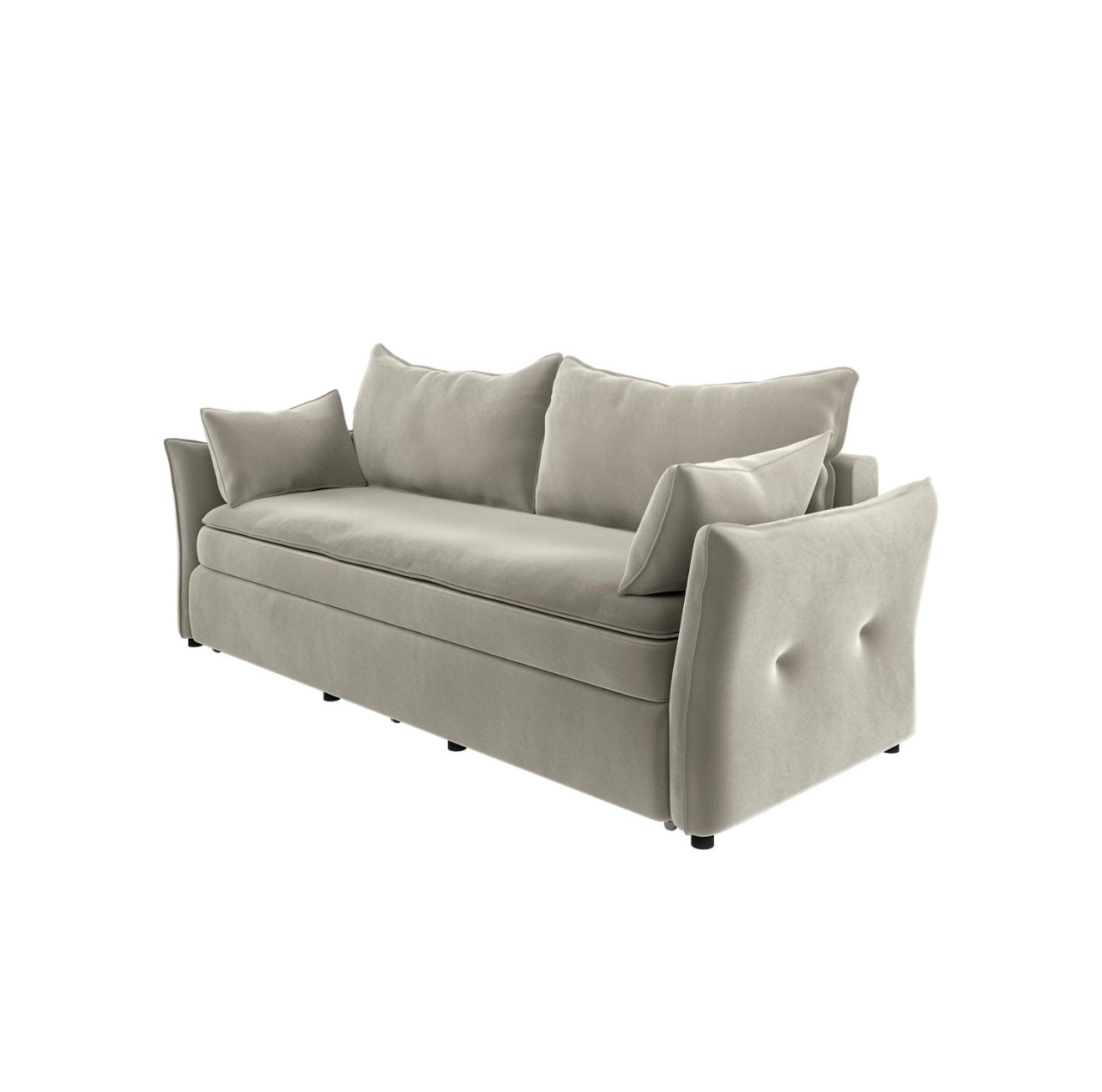 Sofa Bed 3 Seater Velvet Sleeper Sofa with Mattress and Cushions
