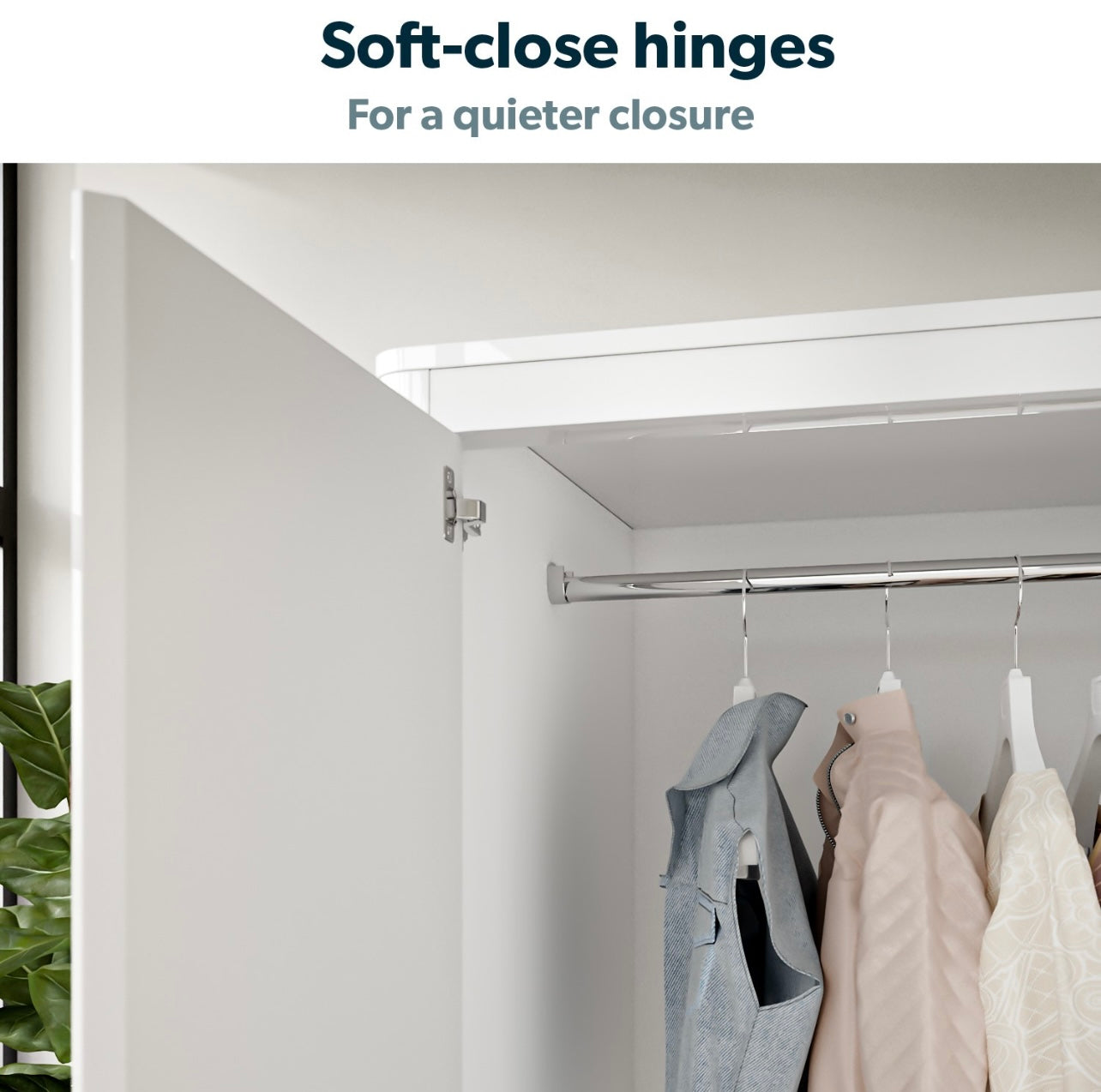 Mirrored Double Wardrobe Hanging Clothes Rail and Storage Shelves