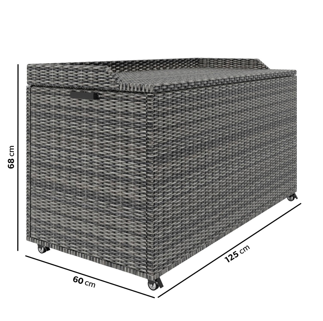 Rattan Cushion Box with Gas Lift Outdoor Patio