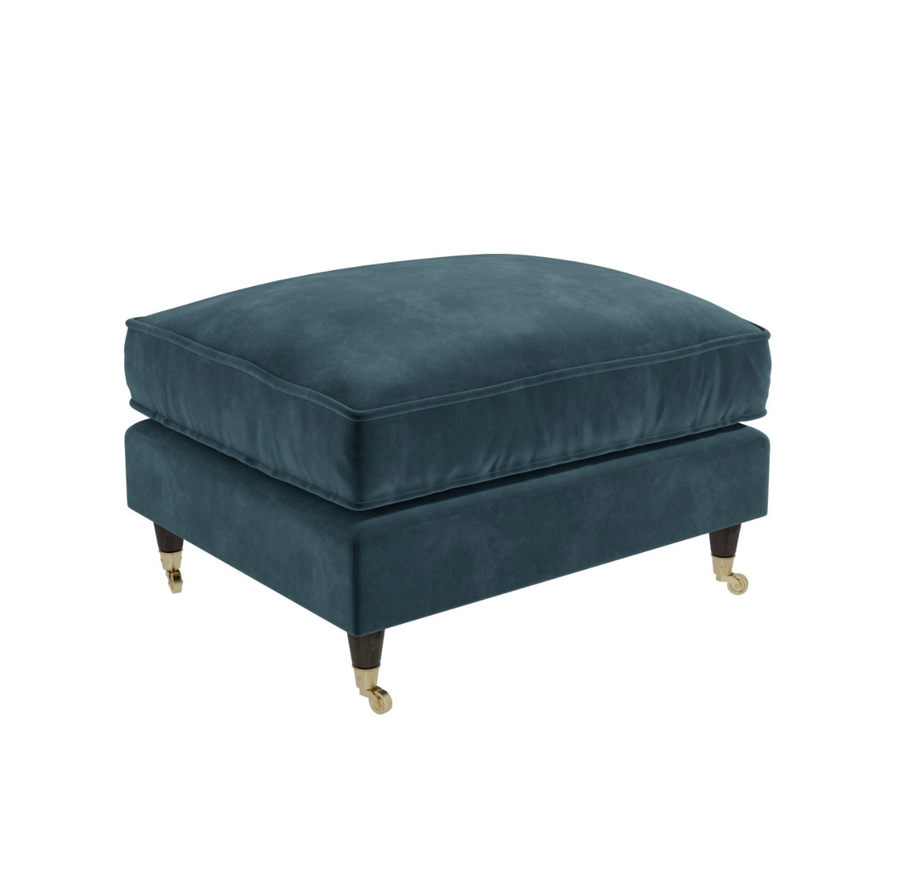 Velvet Footstool Ottoman Pouffe Upholstered Soft Stool