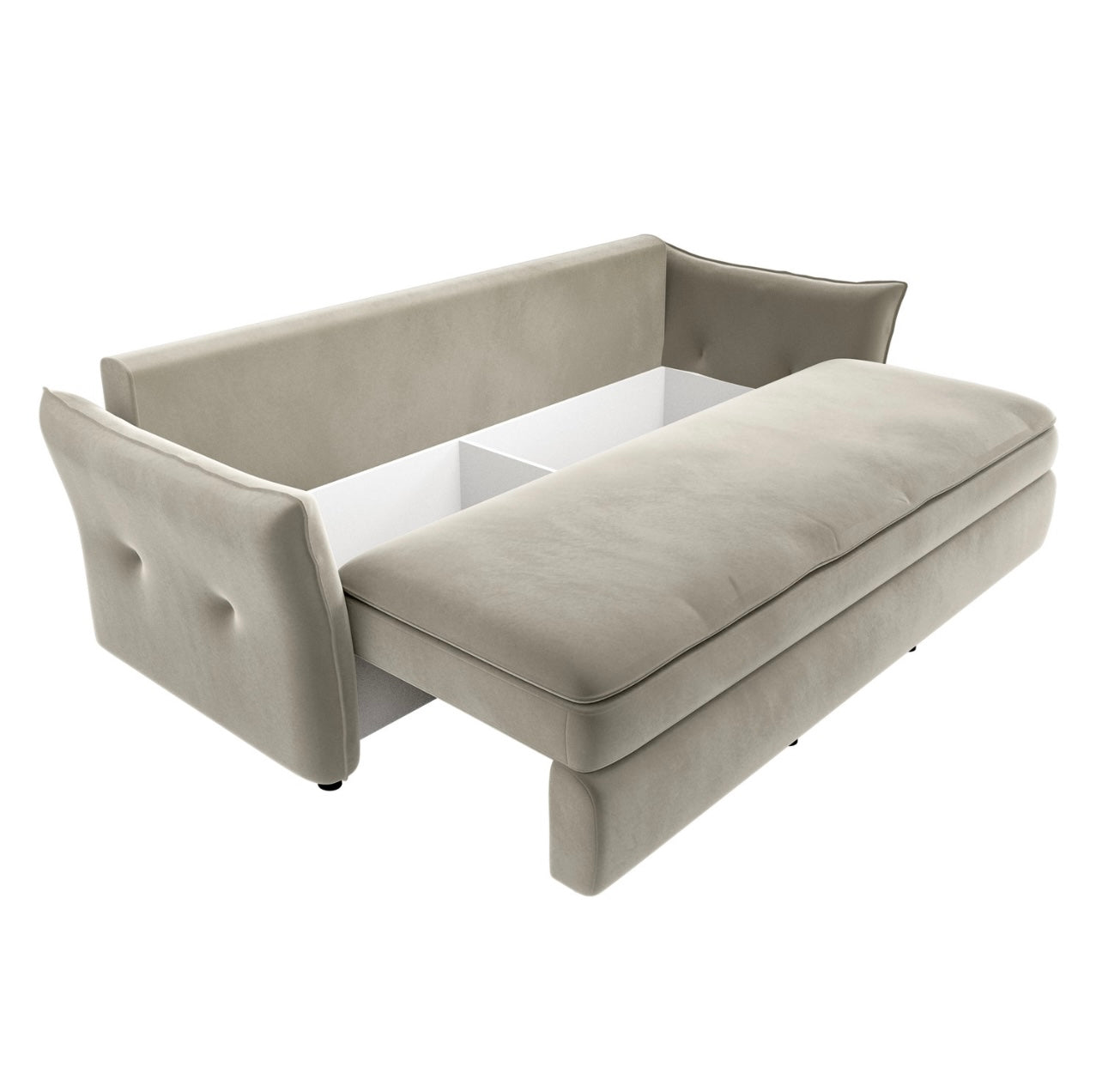 Sofa Bed 3 Seater Velvet Sleeper Sofa with Mattress and Cushions