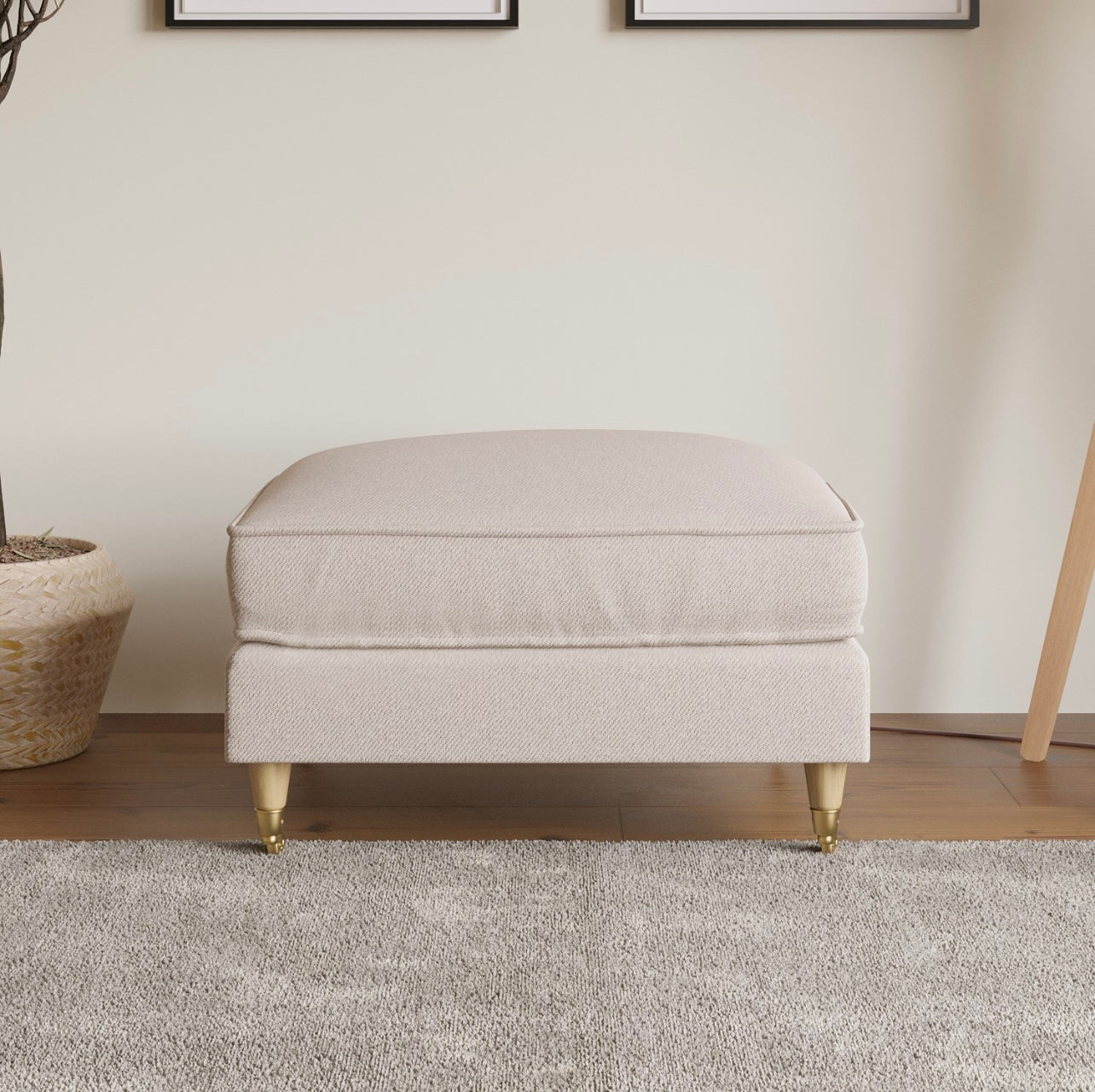 Ottoman Footstool Pouffe Upholstered Soft Stool