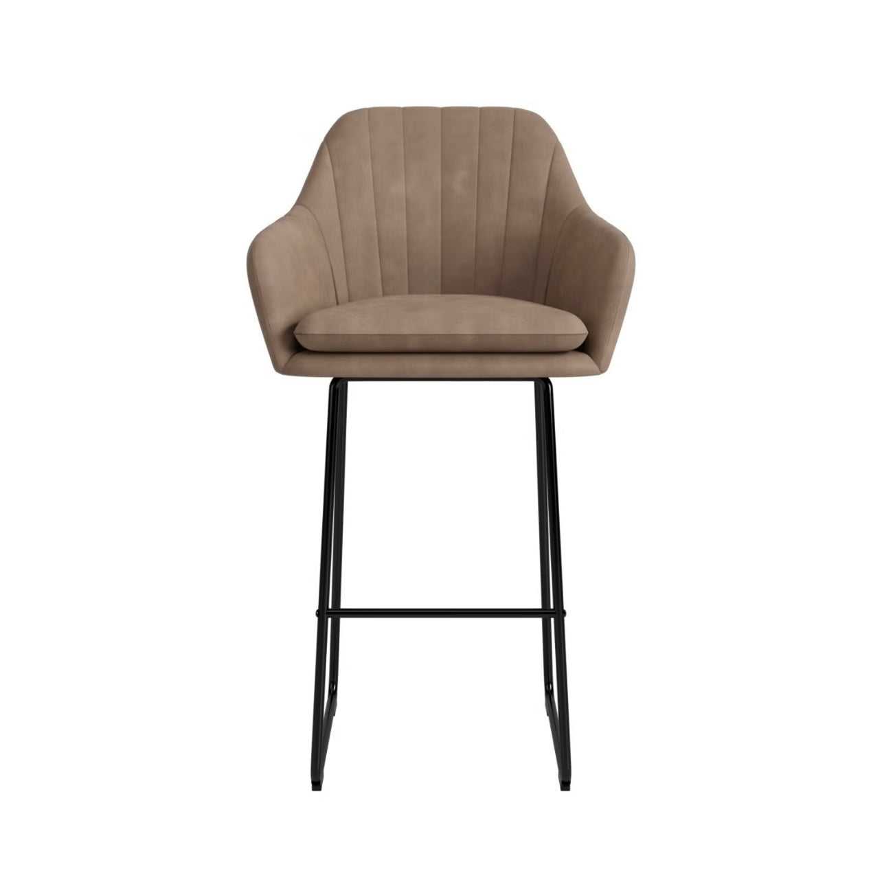 Faux Leather Bar Stool Modern with Footrest and Ergonomic Padded Seat