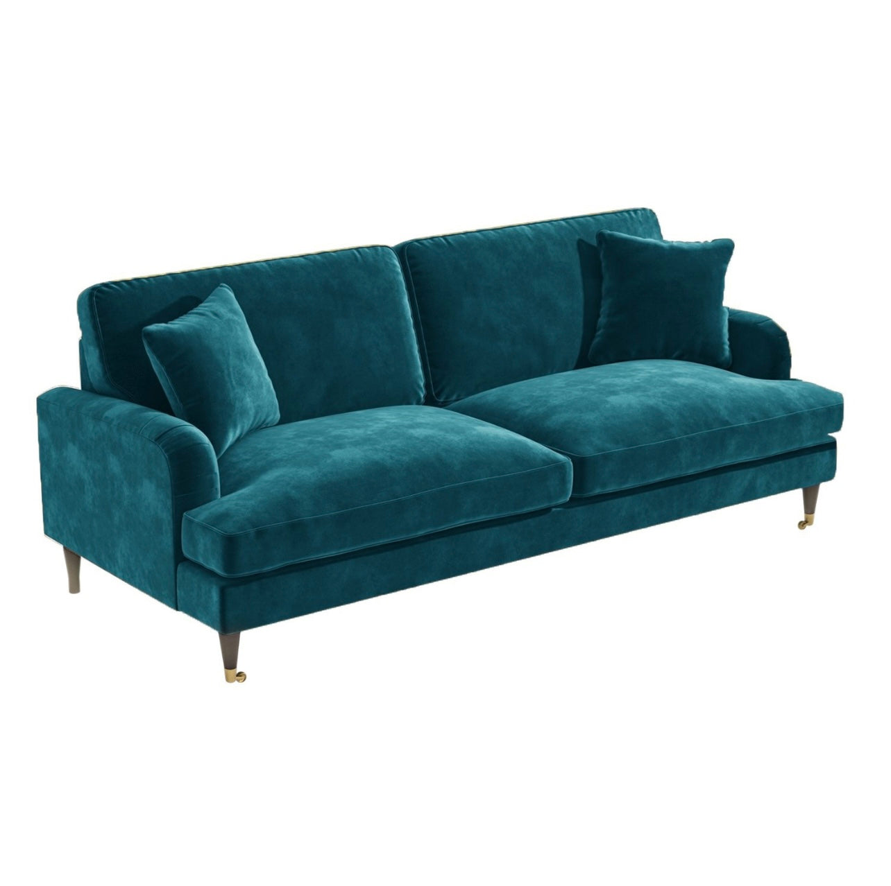 Four Seater Sofa Velvet Couch Upholstered with Cushions