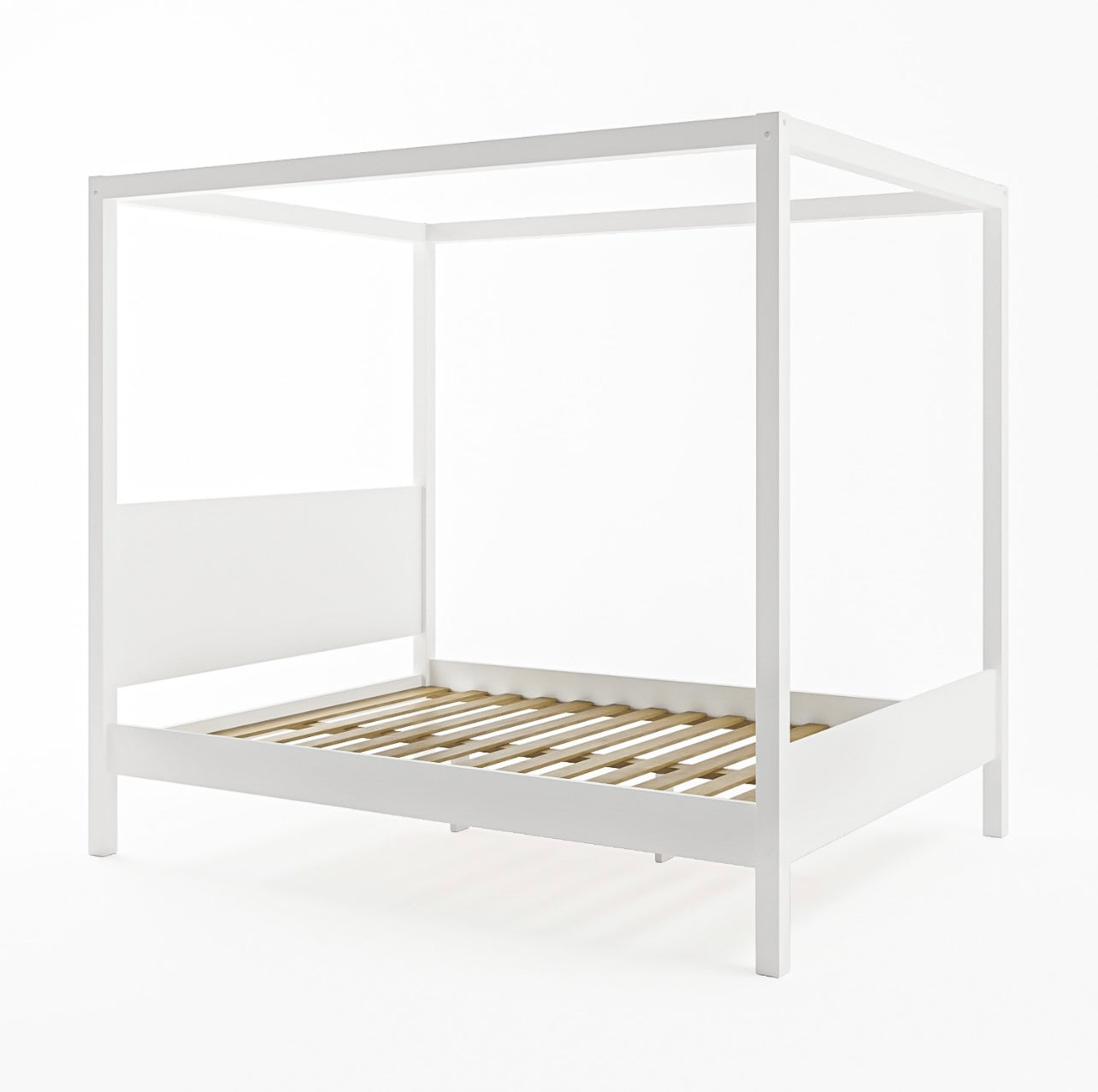 Luxury King Size Bed Frame Modern White Painted Contemporary Design