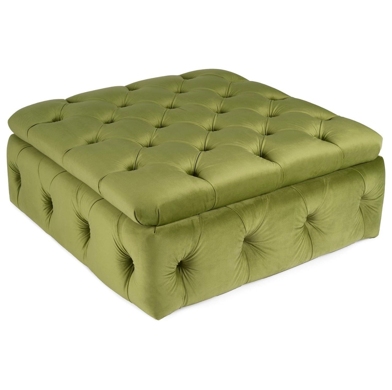Velvet Footstool Ottoman Pouffe Upholstered Soft Stool