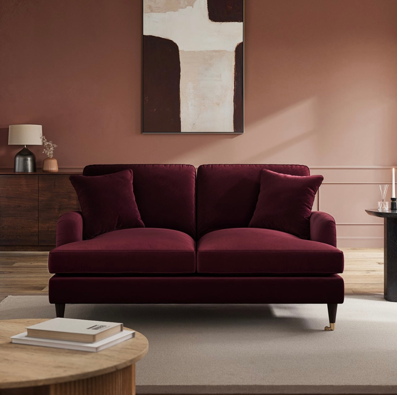 Sofa 2 Seater Velvet Couch Upholstered with Cushions
