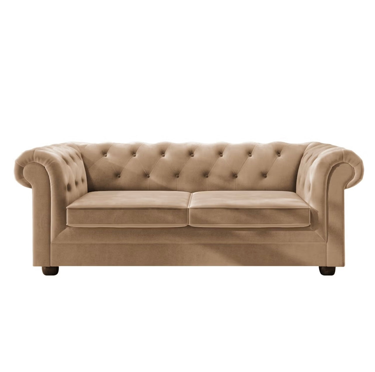 Velvet Sofa Bed Three Seater Sleeper Sofa with Mattress