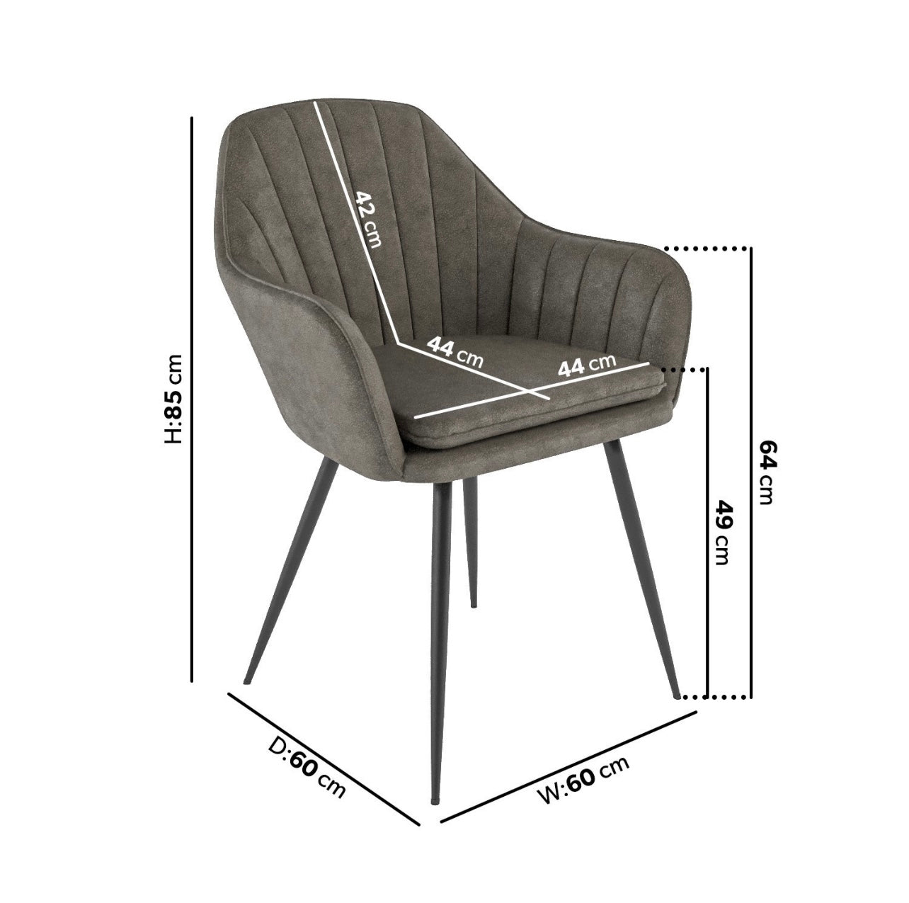 Modern Dining Set Black Table with Six Chairs