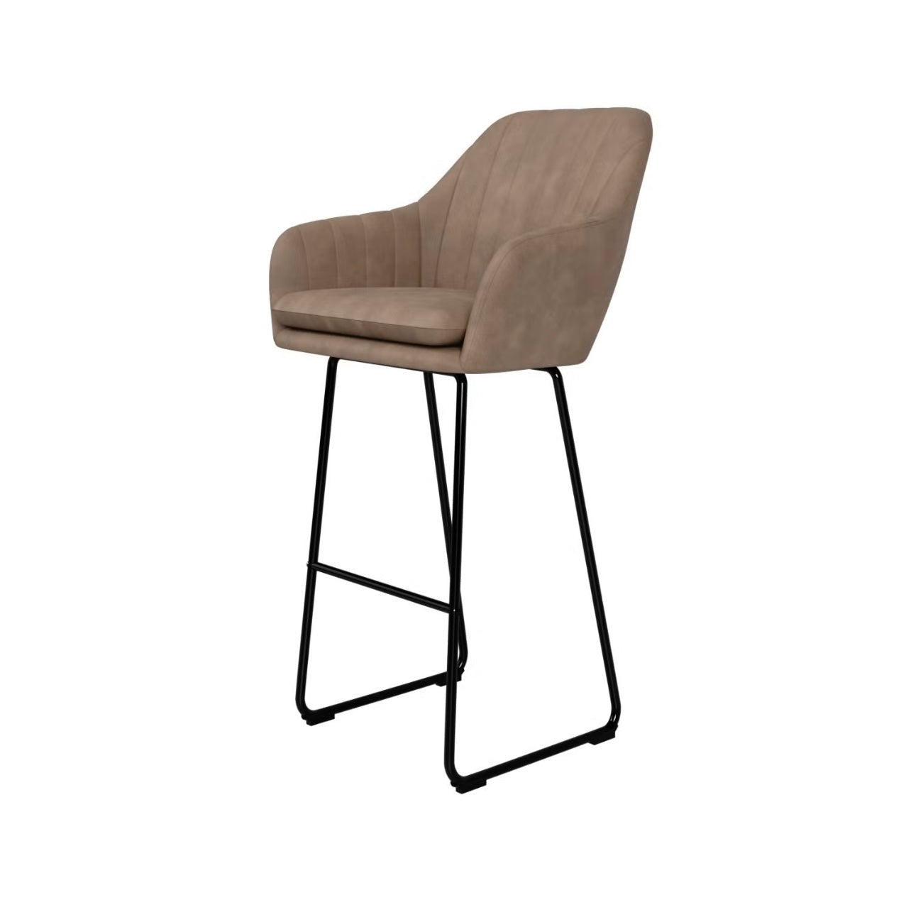 Faux Leather Bar Stool Modern with Footrest and Ergonomic Padded Seat