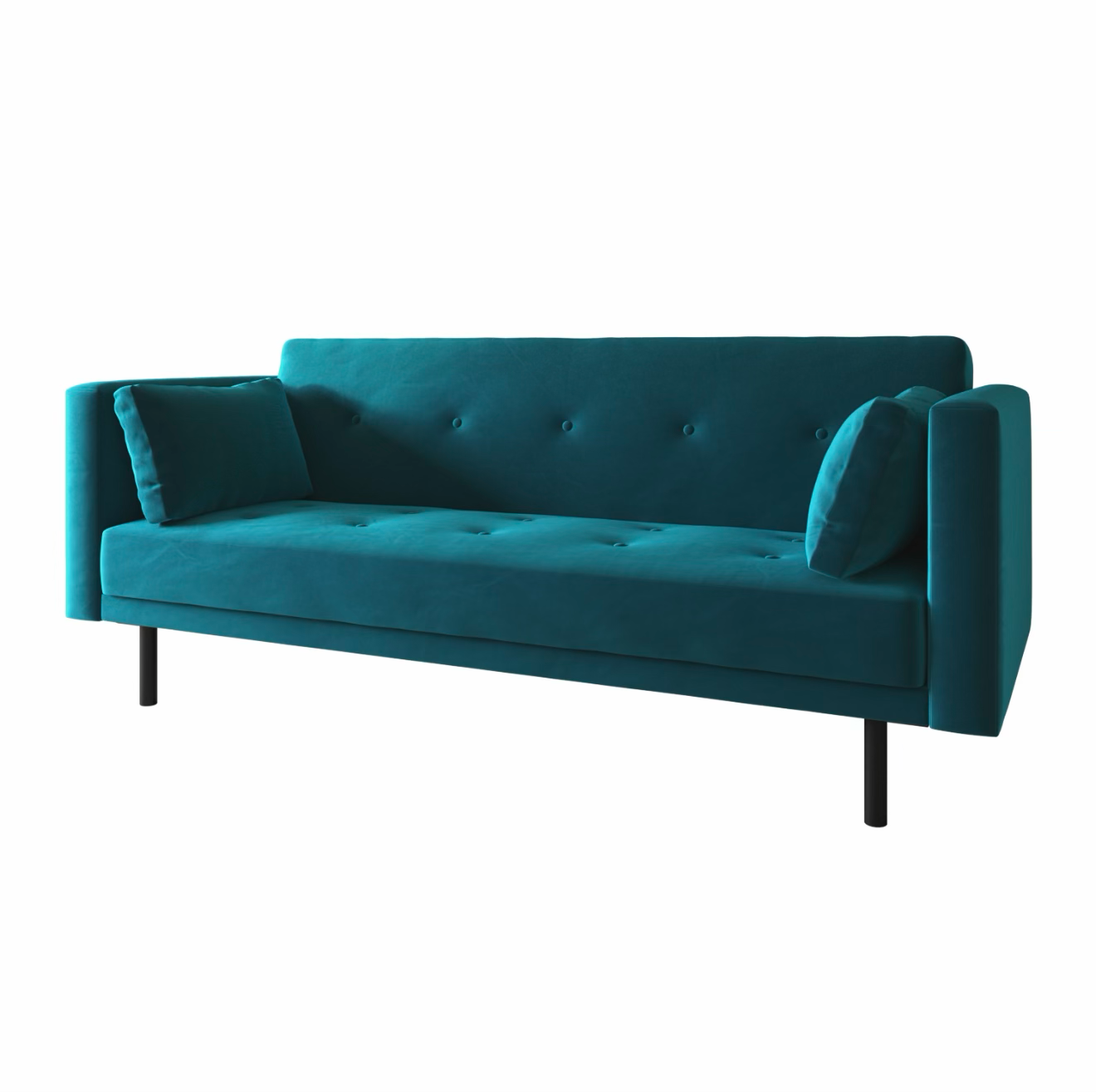 Velvet Sofa Bed 3 Seater Sleeper Sofa with Cushions