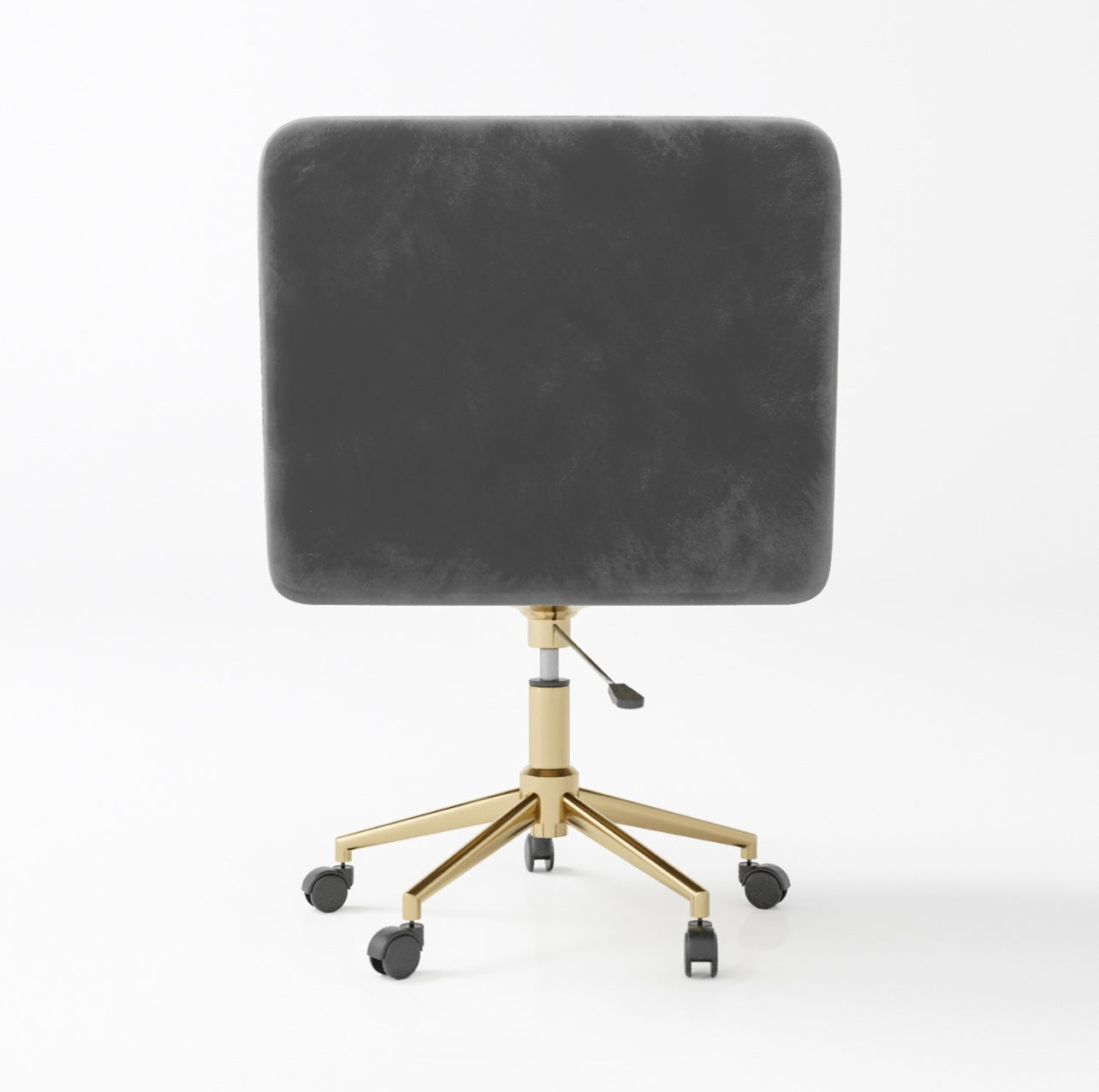 Grey Velvet Office Chair Ergonomic with Swivel and Adjustable Height