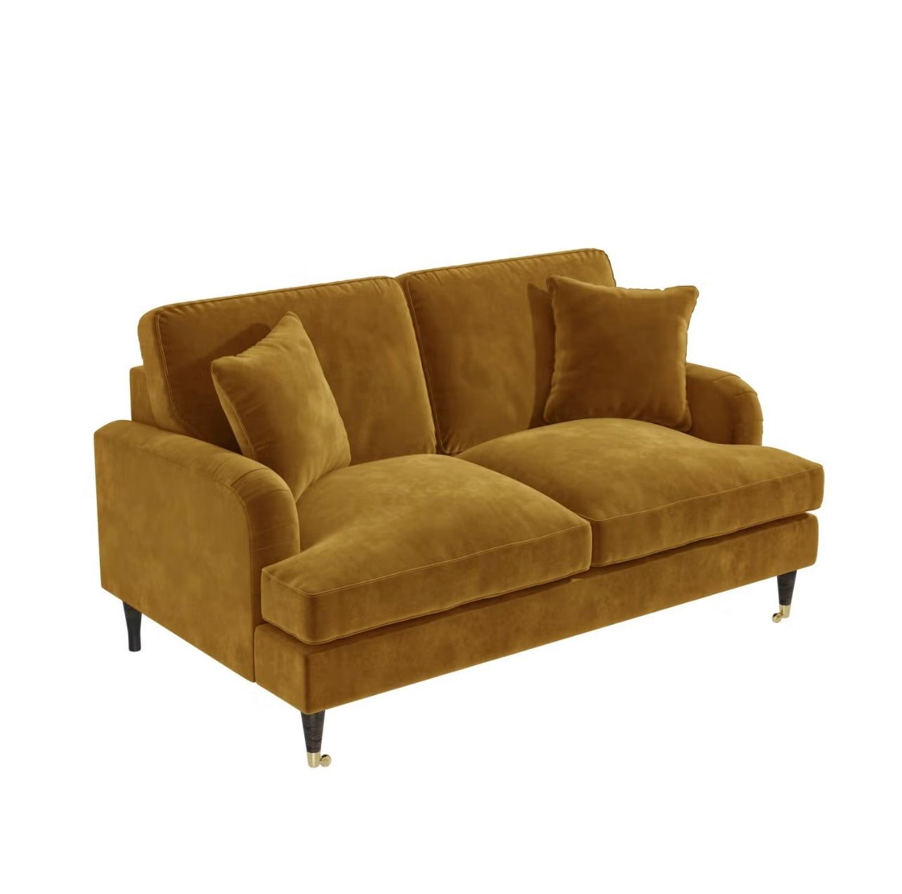 Velvet Sofa 2 Seater Couch Upholstered with Cushions