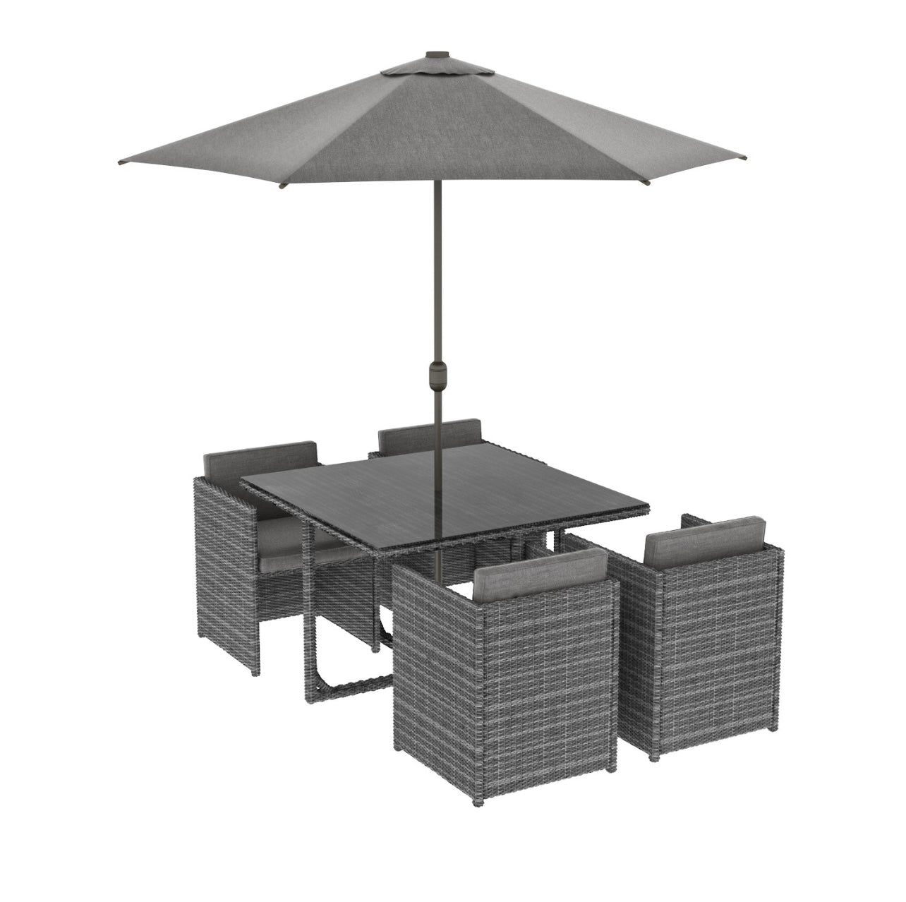 Rattan Garden Dining Set Furniture with Table and Chairs Outdoor Patio