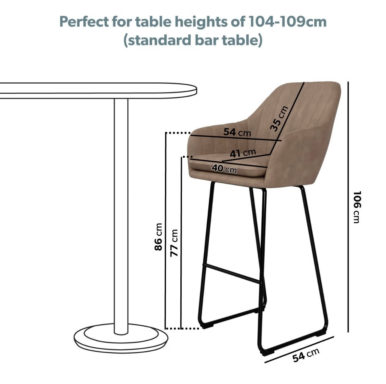Faux Leather Bar Stool Modern with Footrest and Ergonomic Padded Seat