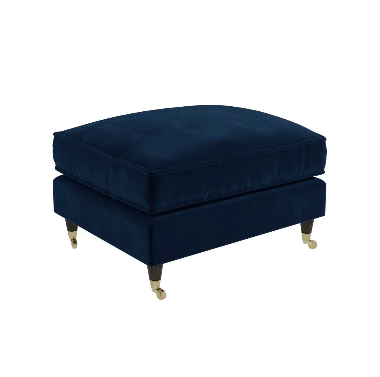 Velvet Footstool Ottoman Pouffe Upholstered Soft Stool