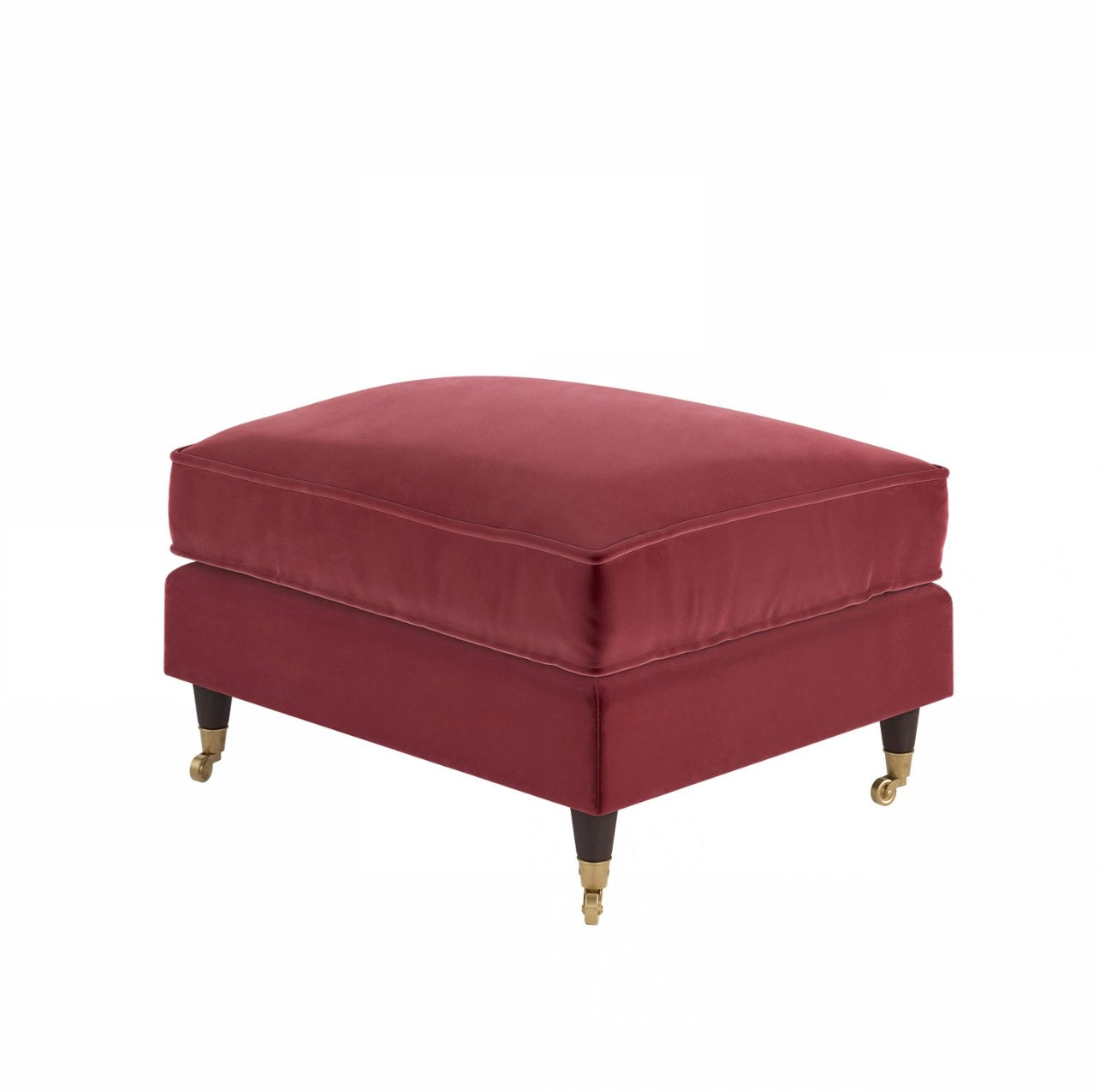 Velvet Footstool Ottoman Pouffe Upholstered Soft Stool