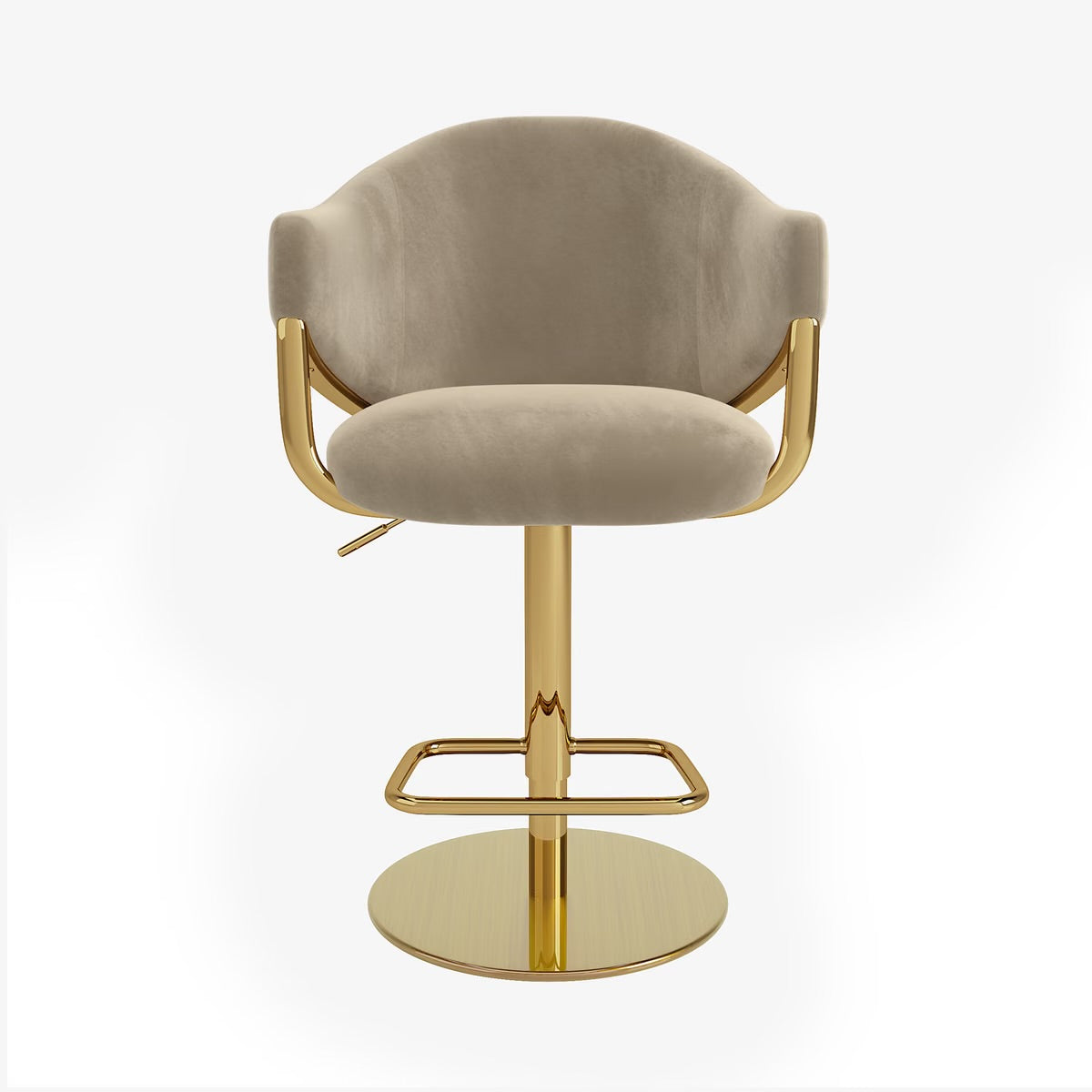 Velvet Bar Stool Adjustable Swivel Modern