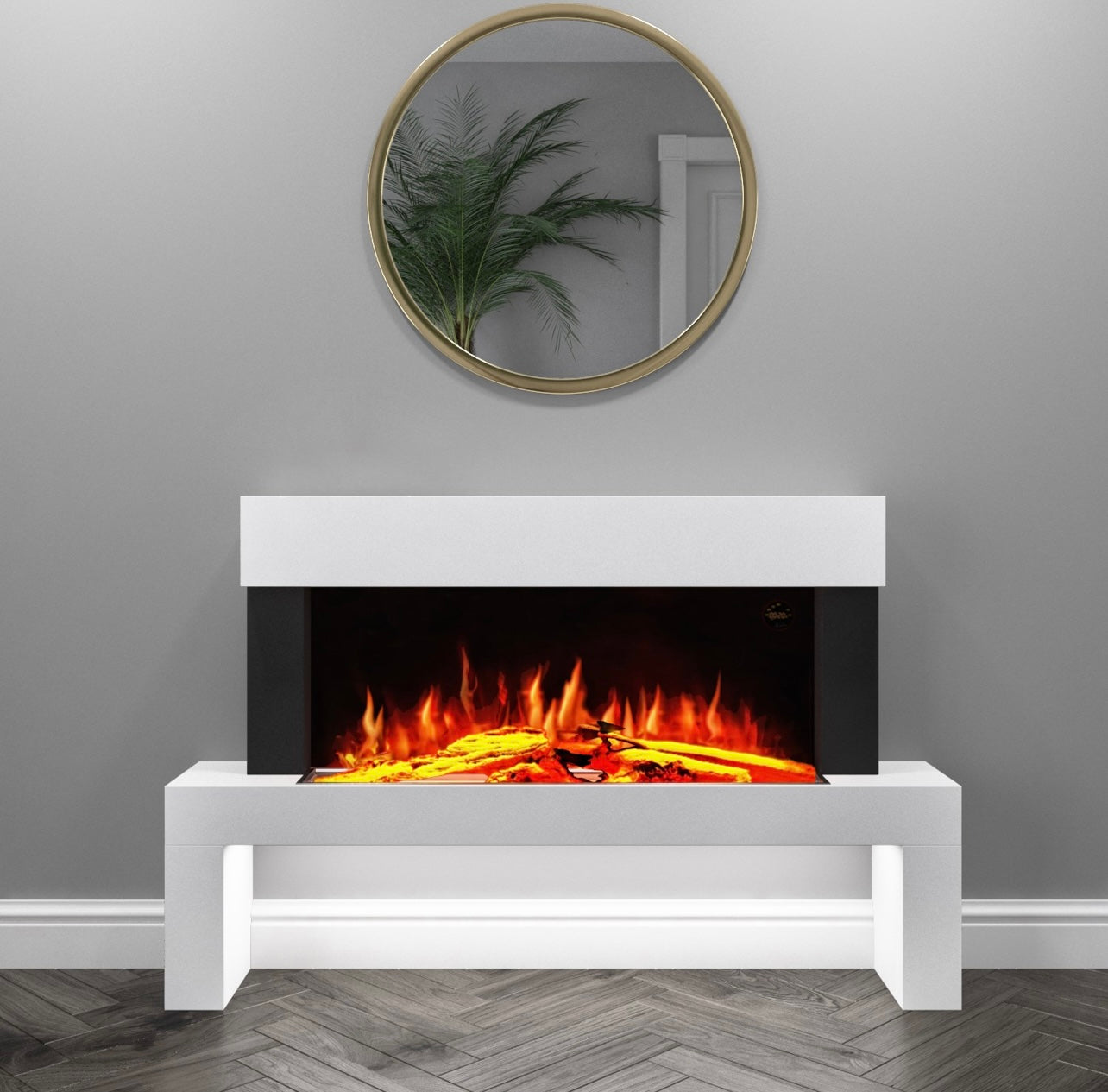 Electric Fireplace with LED Flame and Logs