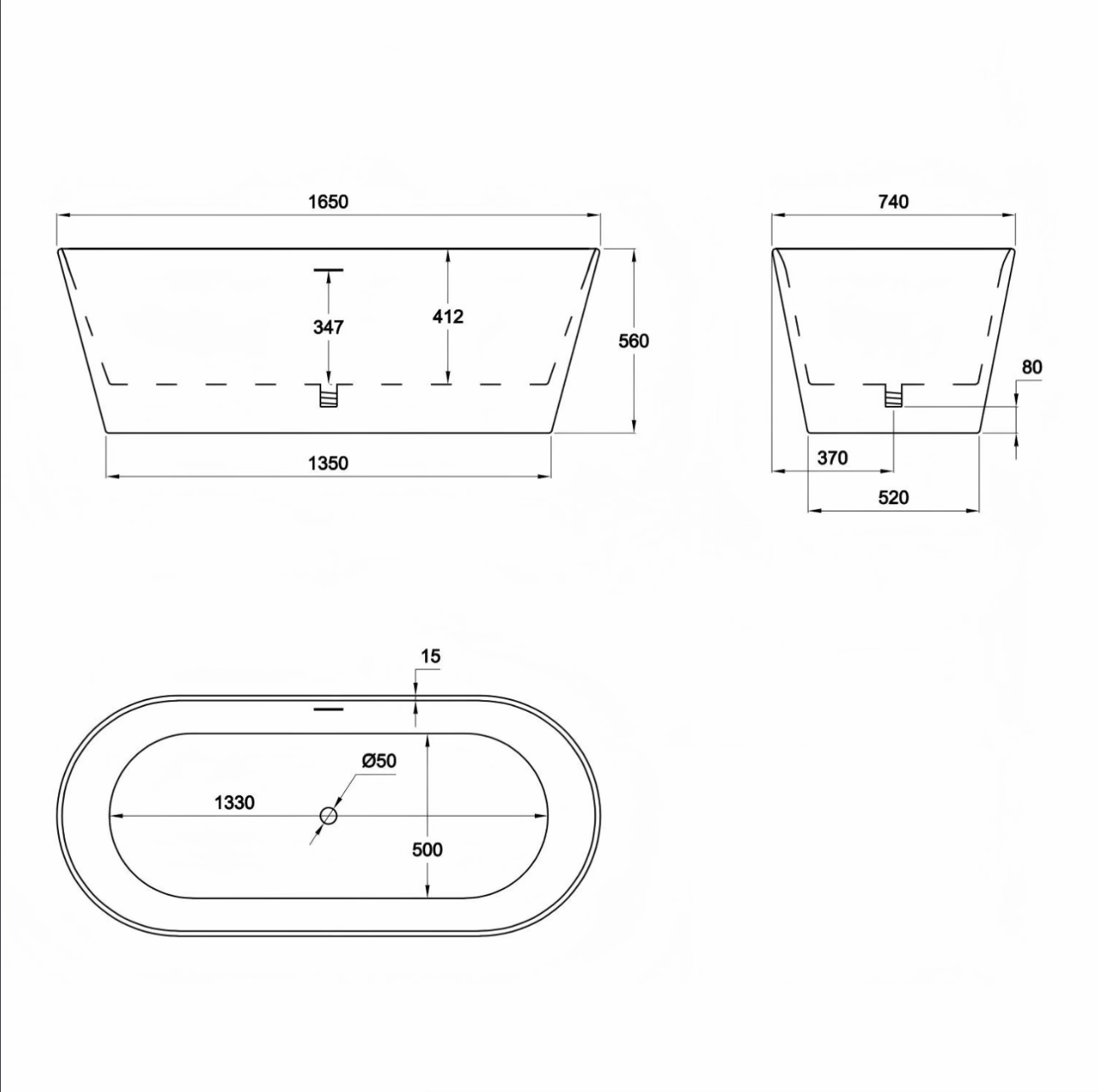 White Double Ended Bath Modern Bathroom Bathtub Freestanding Curved