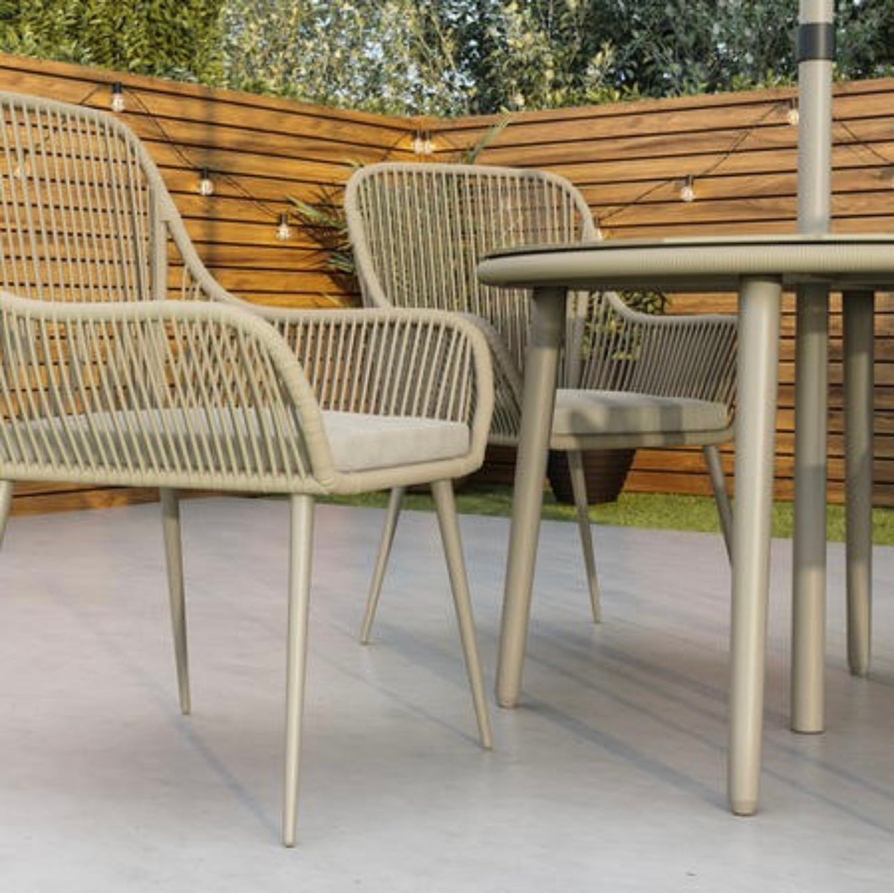 Garden Dining Set 4 Seater with Parasol Outdoor Patio