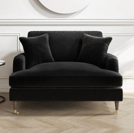 Loveseat Sofa Velvet Couch 2 Seater with Cushions