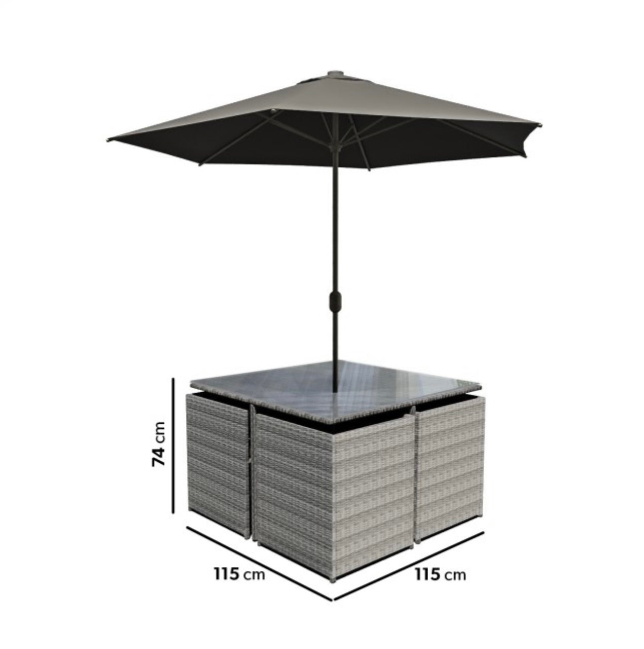 Rattan Garden Dining Set Furniture with Table and Chairs Outdoor Patio
