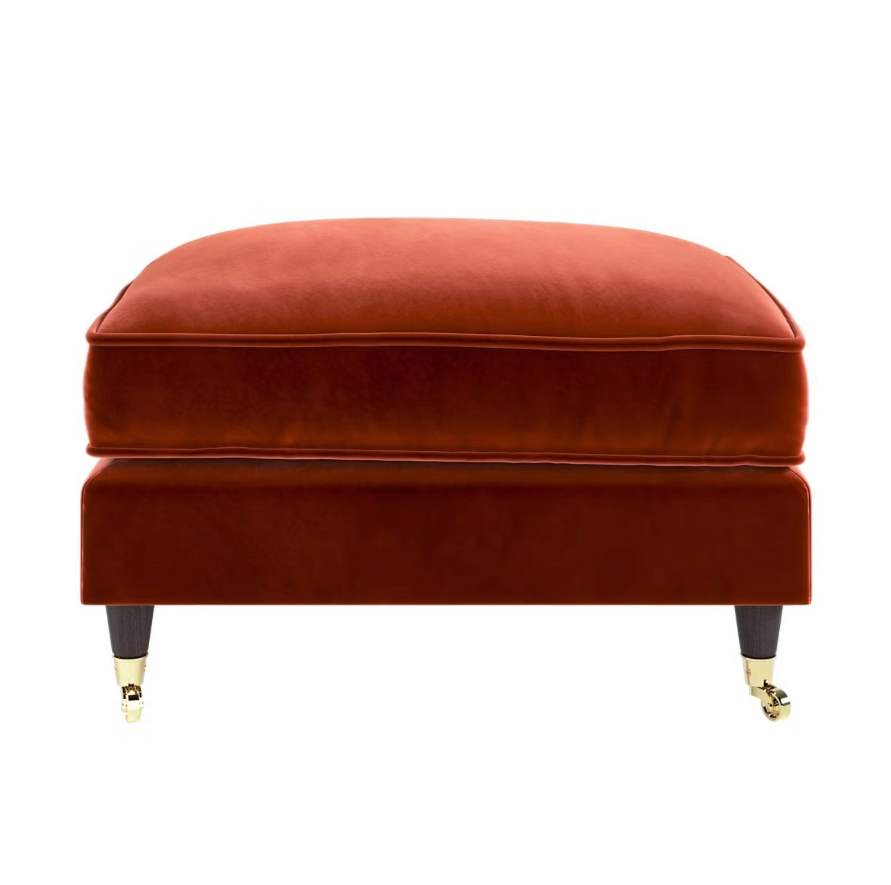Velvet Footstool Ottoman Pouffe Upholstered Soft Stool