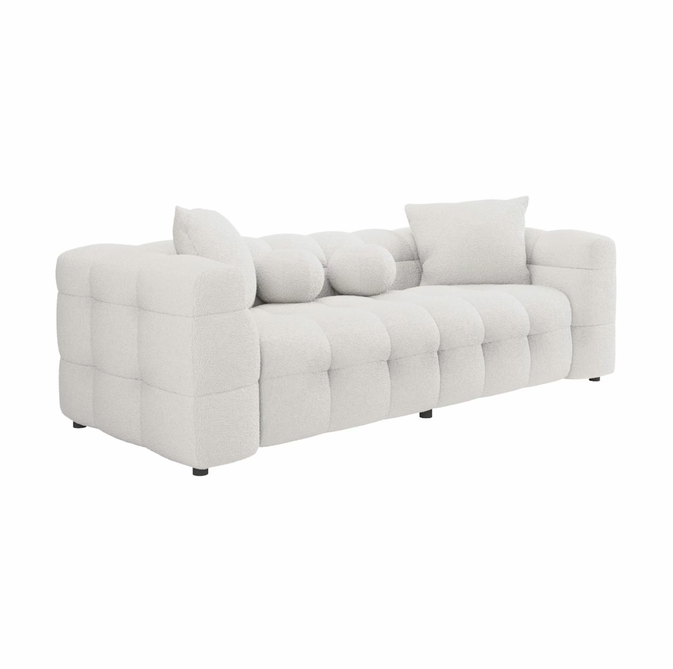 Cream Sofa 3 Seater Settee Upholstered with Cushions