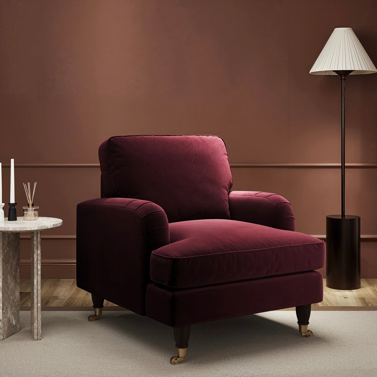 Velvet Armchair Upholstered Accent Chair Plush and Modern