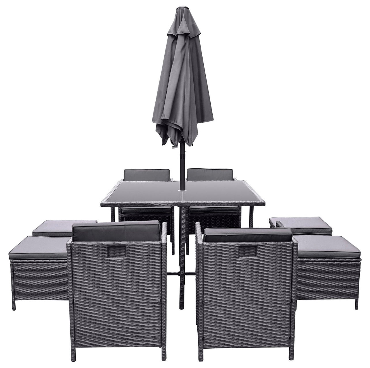 Rattan Garden Dining Set Seats 8 Outdoor Patio