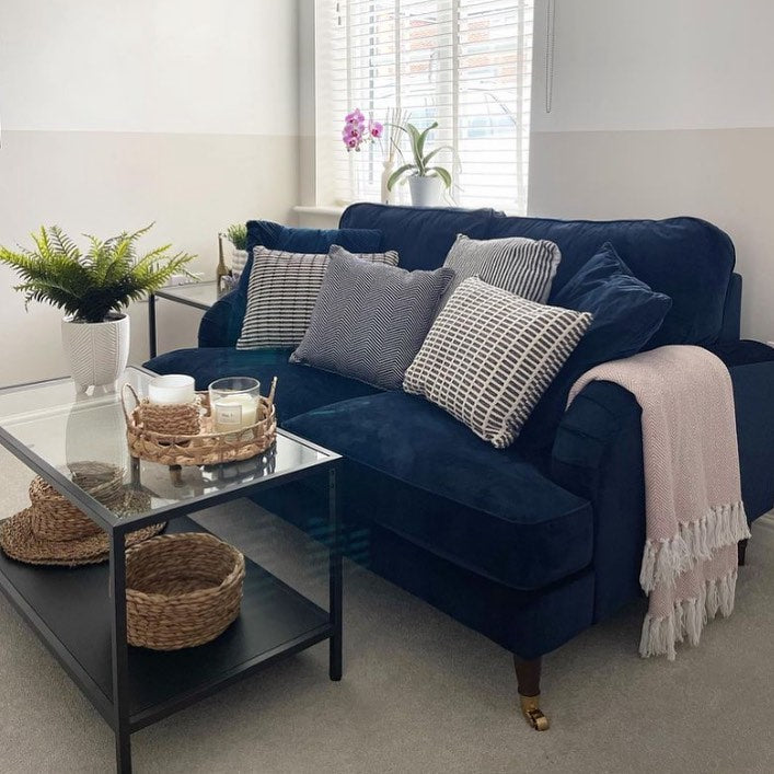 Velvet Sofa 3 Seater Couch Upholstered with Cushions