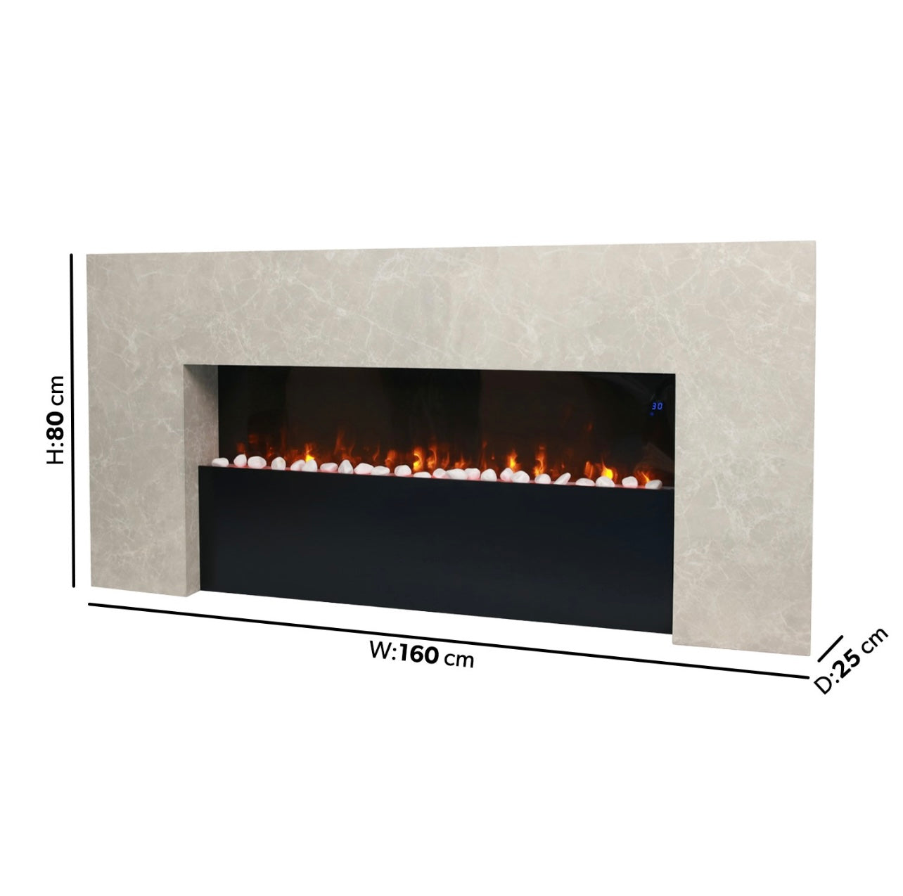Electric Fireplace LED Flame Effect with Remote Control Smart Fire