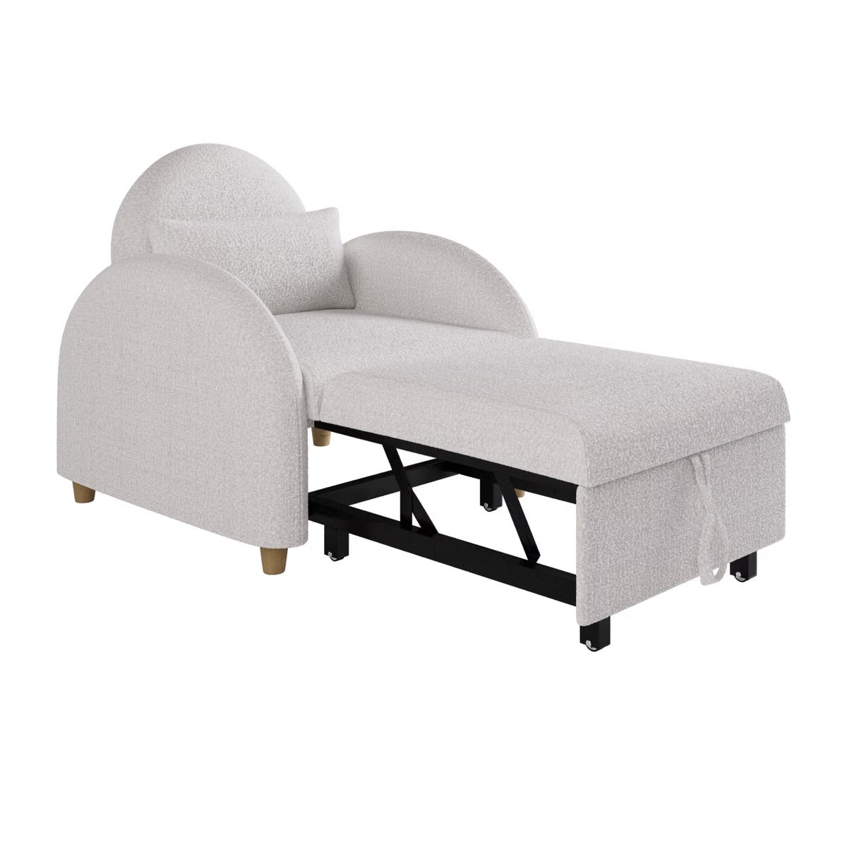 Single Chair Bed Wooden Chaise Lounge Sofa Bed