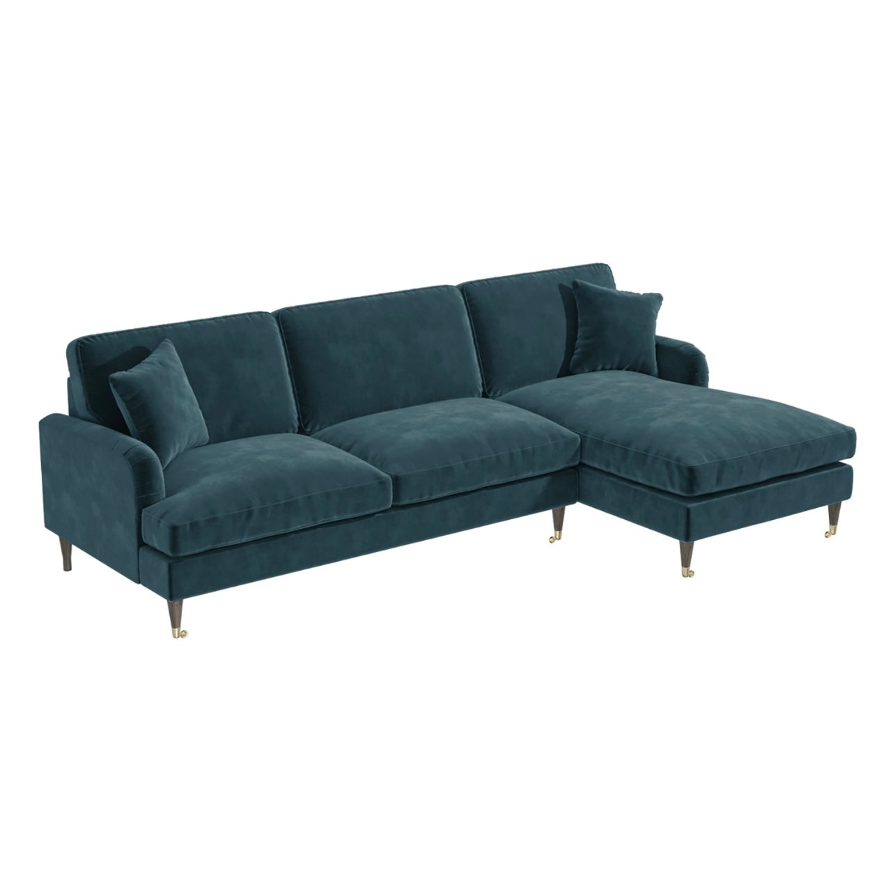 4 Seater Sofa L-Shaped Velvet Corner Couch with Cushions