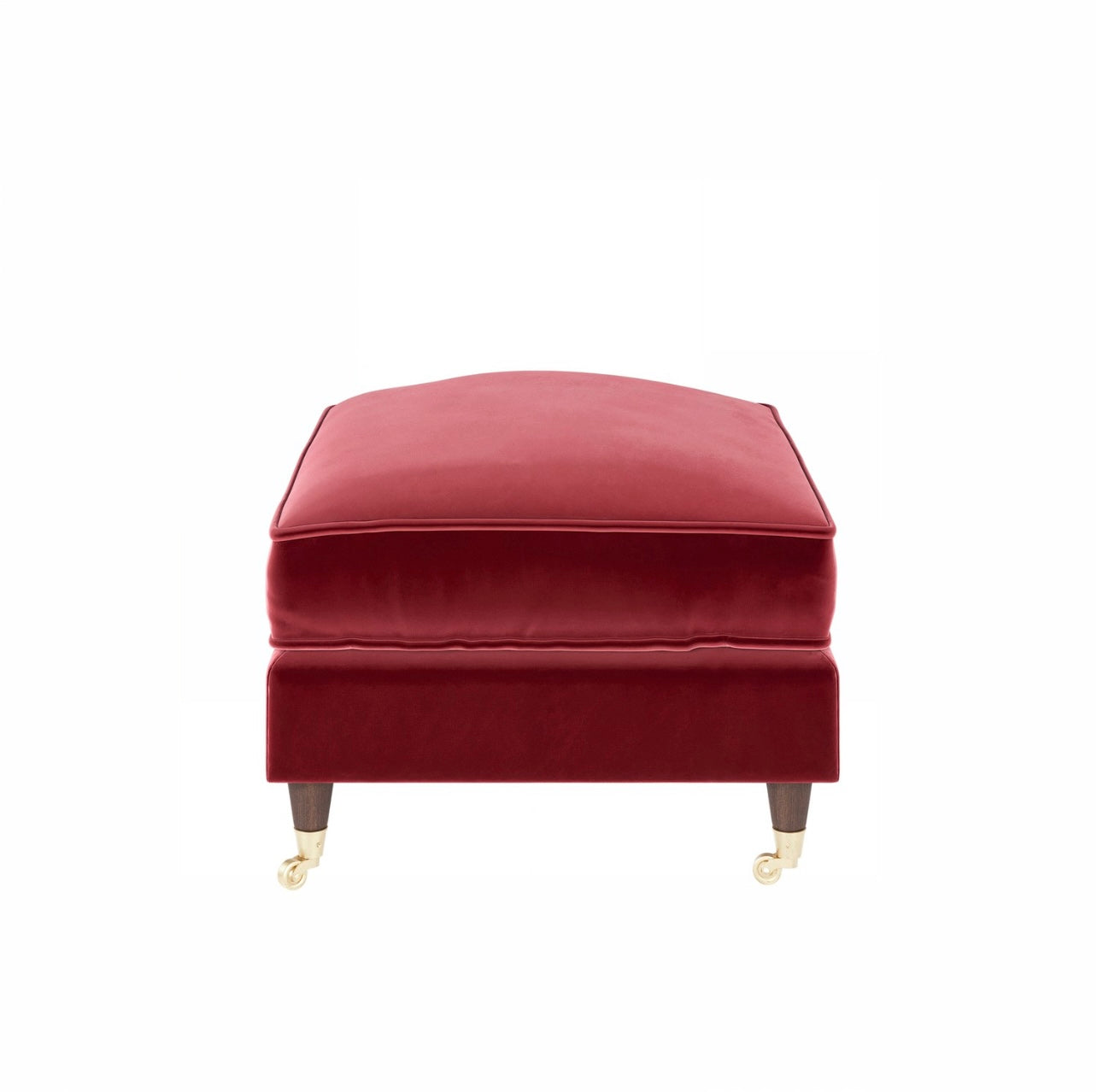 Velvet Footstool Ottoman Pouffe Upholstered Soft Stool