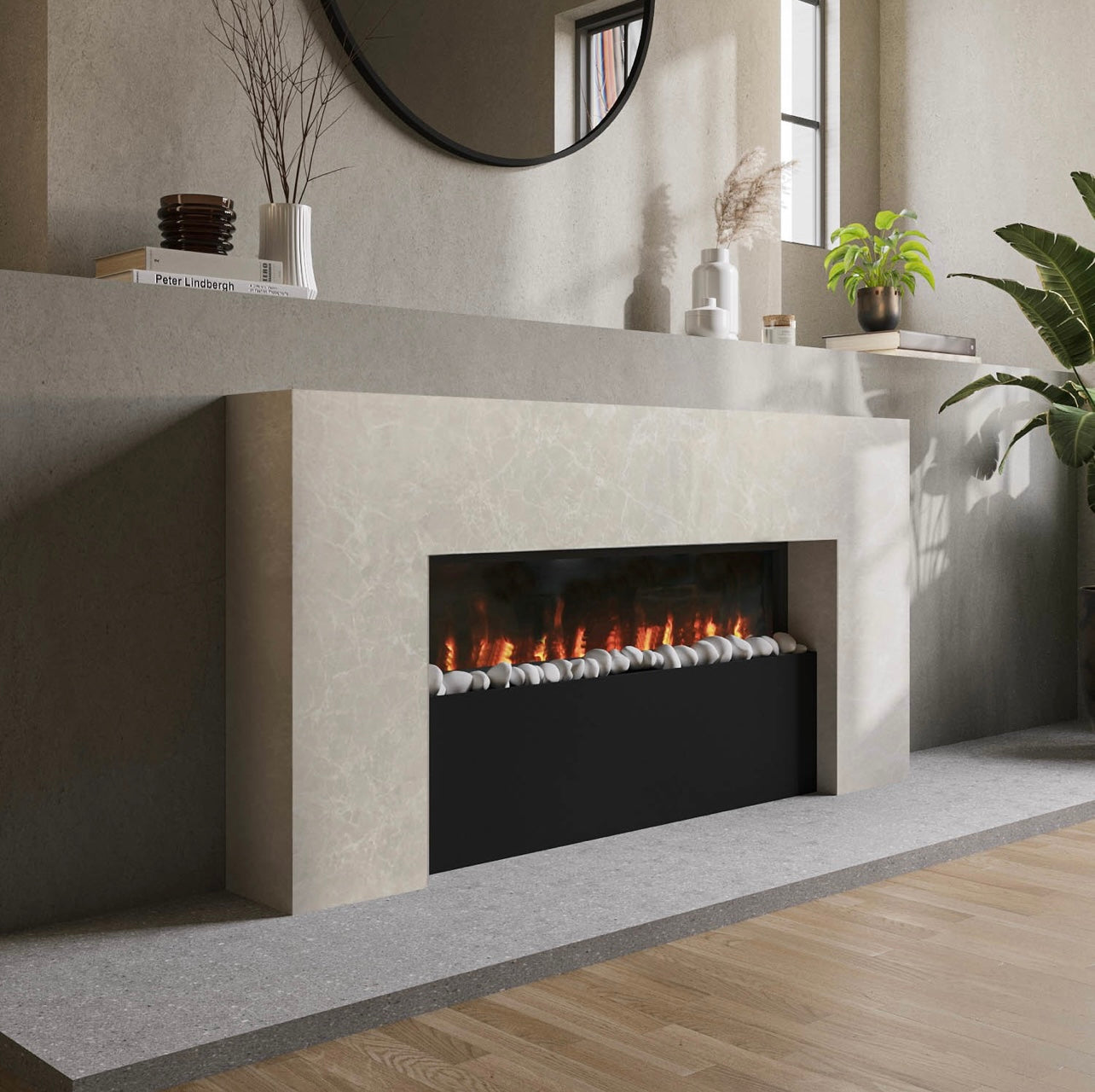 Electric Fireplace LED Flame Effect with Remote Control Smart Fire