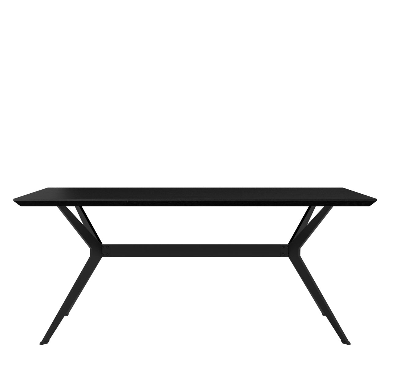 Modern Dining Set Black Table with Six Chairs