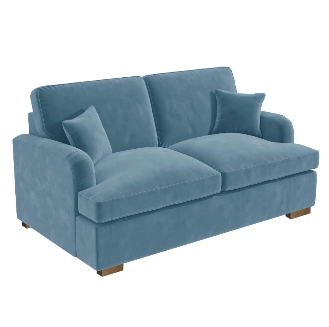 Velvet Sofa Bed 2 Seater Sleeper Sofa with Mattress and Cushions