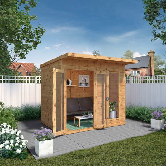Premium Summerhouse with Glazed French Doors and Durable Roofing