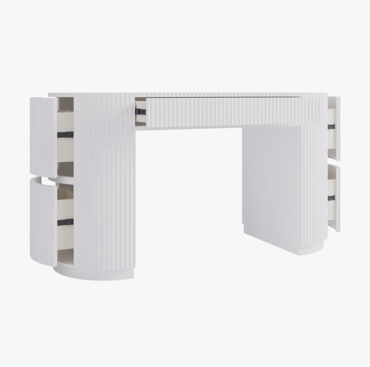 White Home Office Desk Modern Computer Table with Drawers