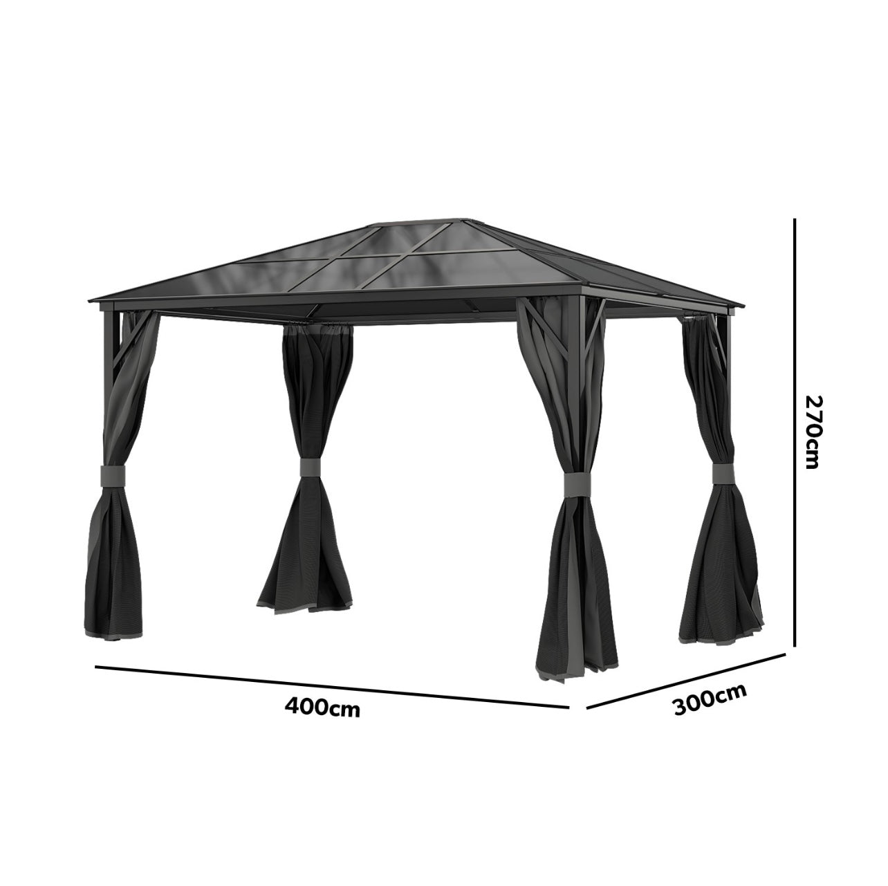 Steel Gazebo Grey Garden Outdoor Patio