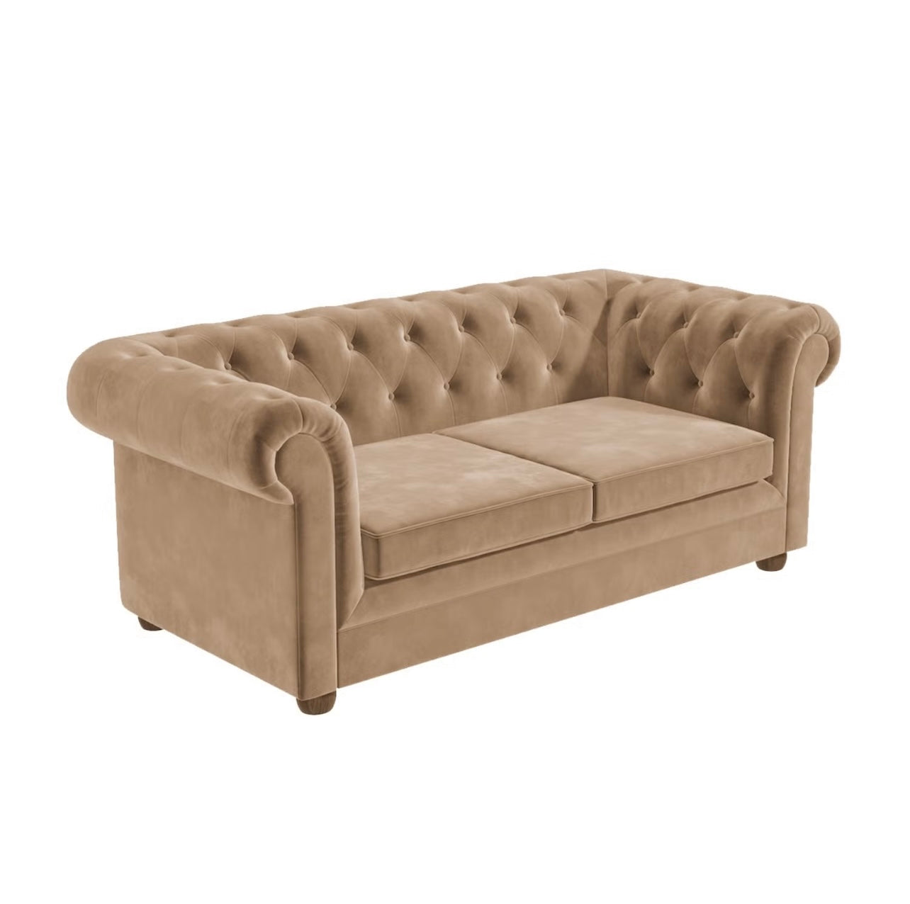 Velvet Sofa Bed Three Seater Sleeper Sofa with Mattress