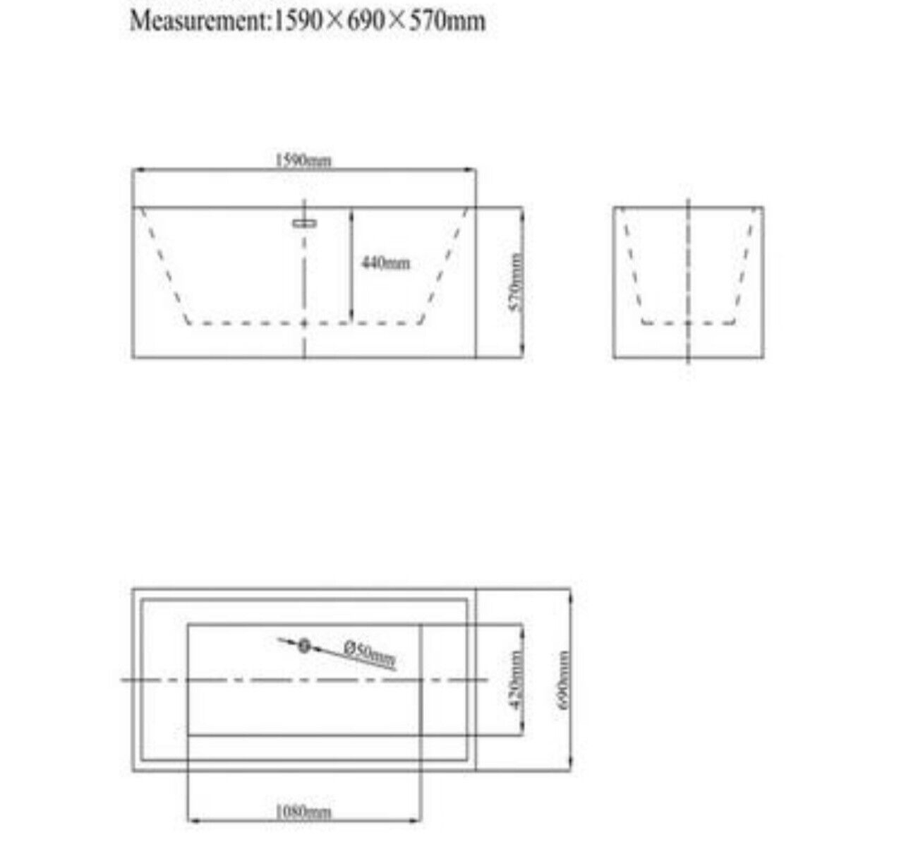 Freestanding Double Ended Bath in White Gloss
