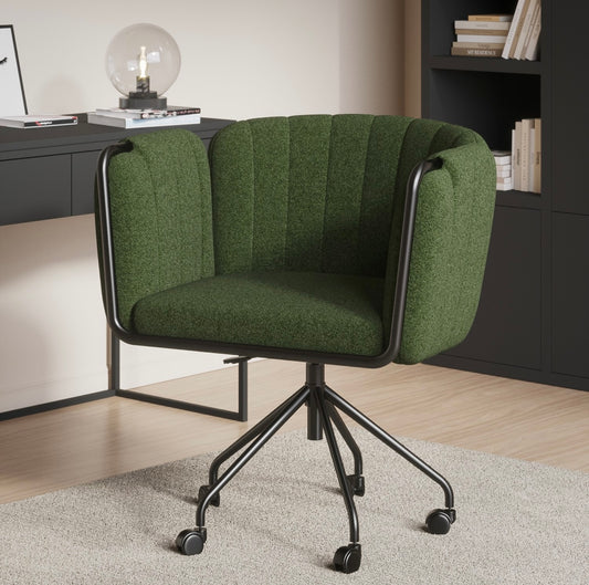 Velvet Swivel Office Chair Armrest and Ergonomic Comfort with Adjustable Height