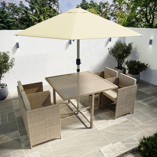 Rattan Garden Dining Set Seats 4 Outdoor Patio