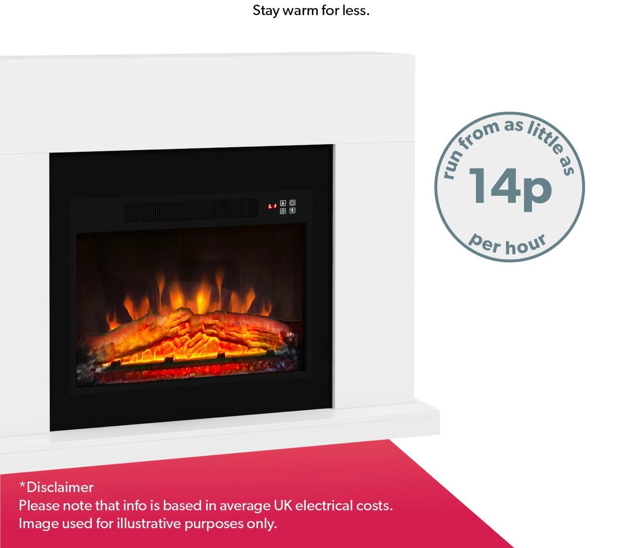 Electric Fireplace with LED Flame and Logs