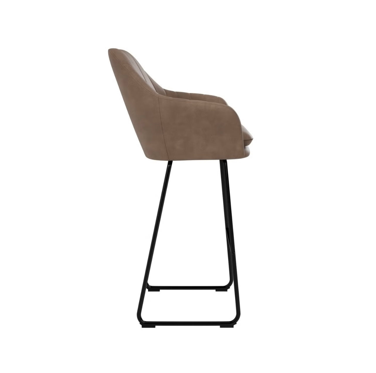 Faux Leather Bar Stool Modern with Footrest and Ergonomic Padded Seat