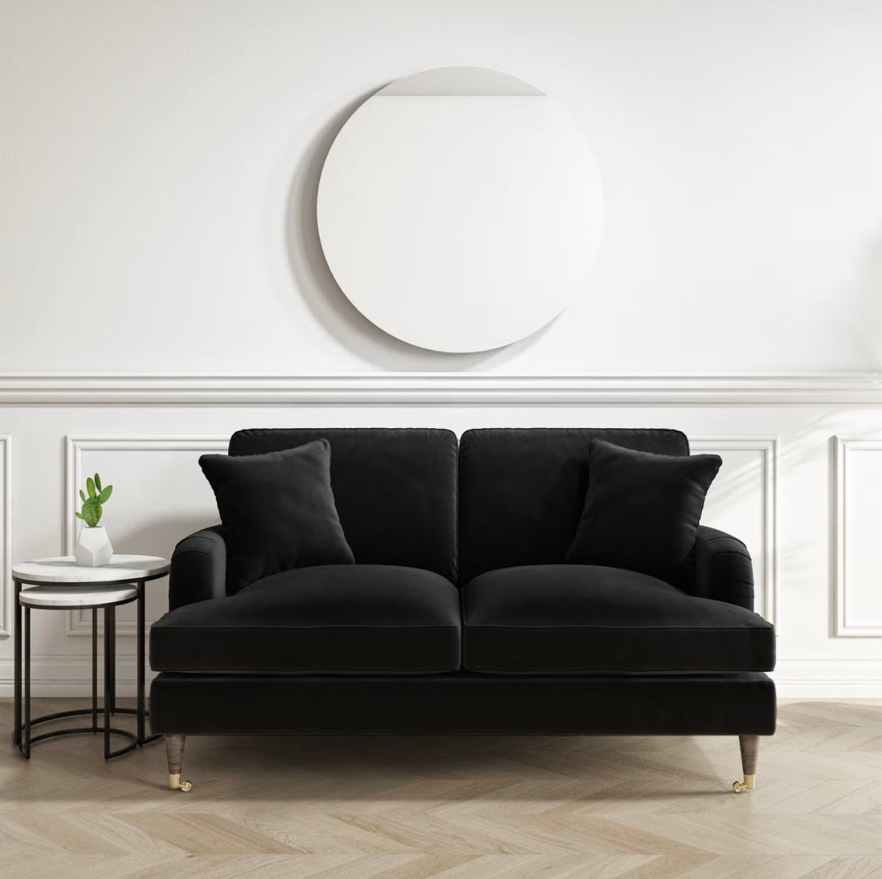 Velvet Sofa 2 Seater Couch Upholstered with Cushions
