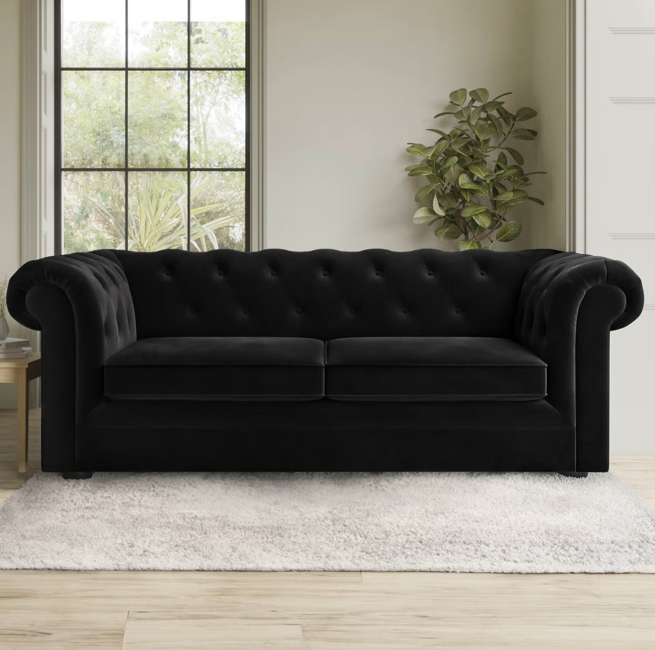 Velvet Sofa Bed Three Seater Sleeper Sofa with Mattress